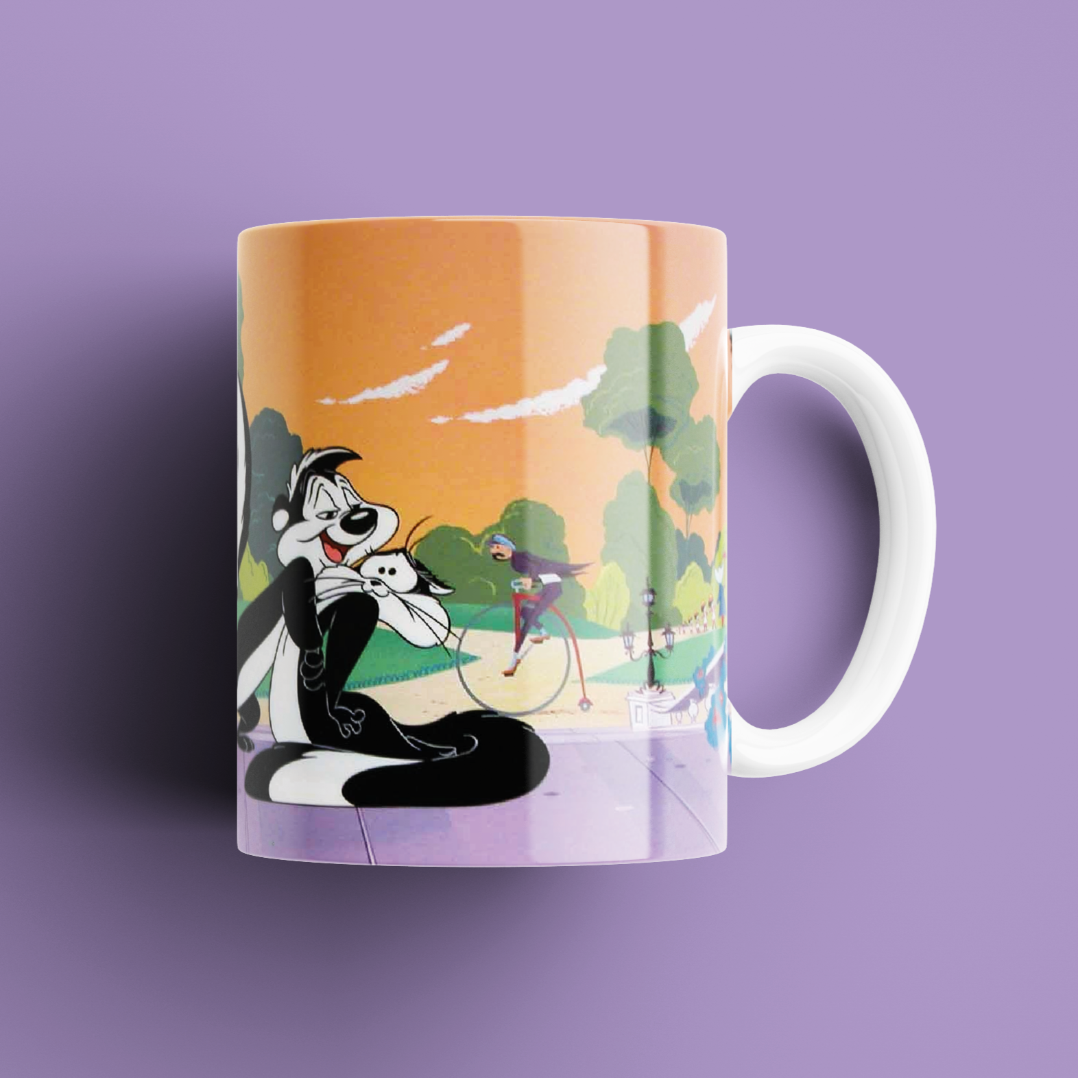 Taza Pepe Le pew y Penélope